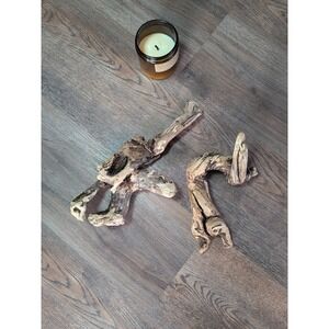 Driftwood So Cal CA Beach Ocean Wood Sculpture Art Crafts Garden Decor Lot Of 2
